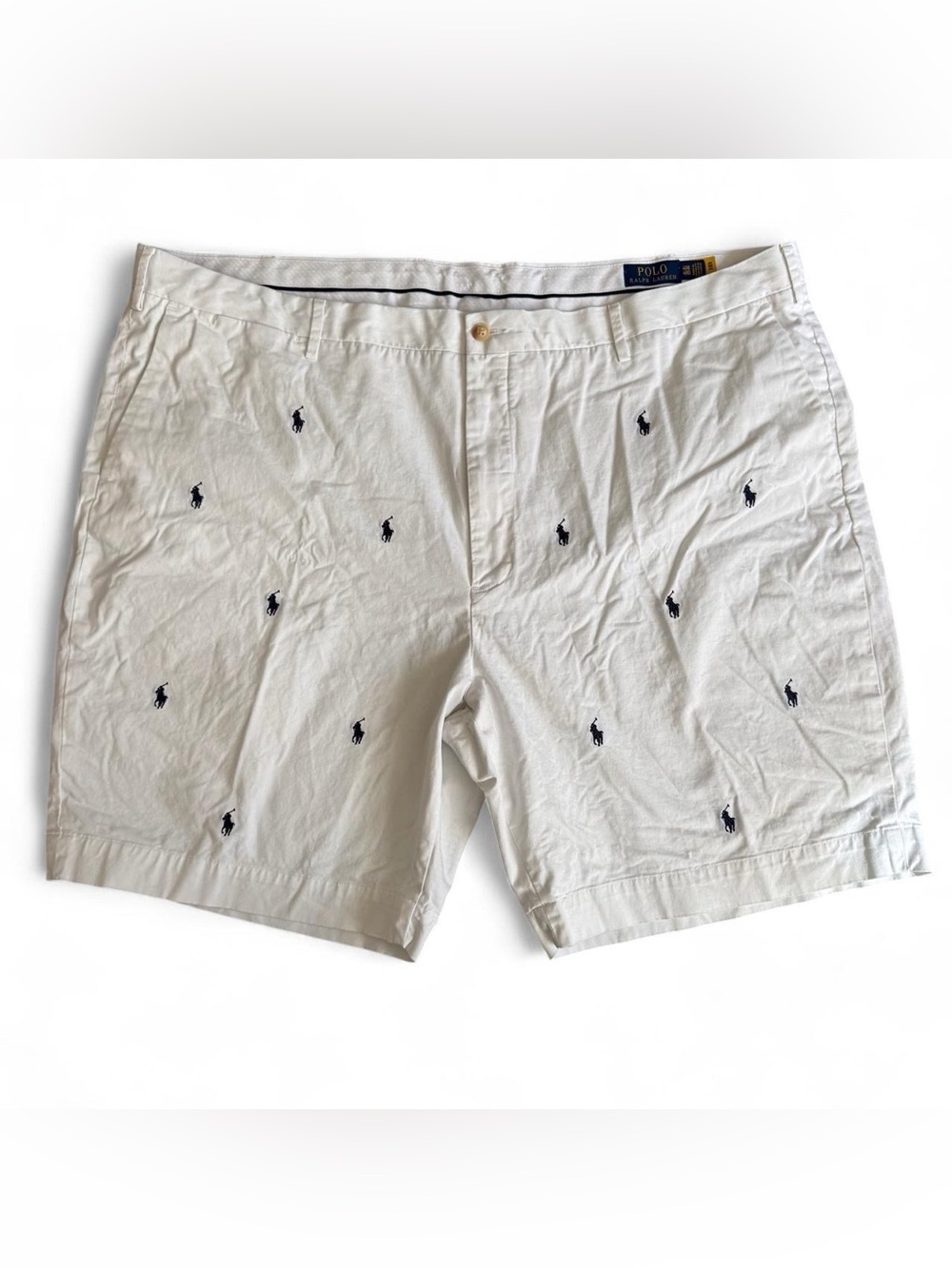Polo Ralph Lauren Allover Embroidered Pony Shorts White 48B
